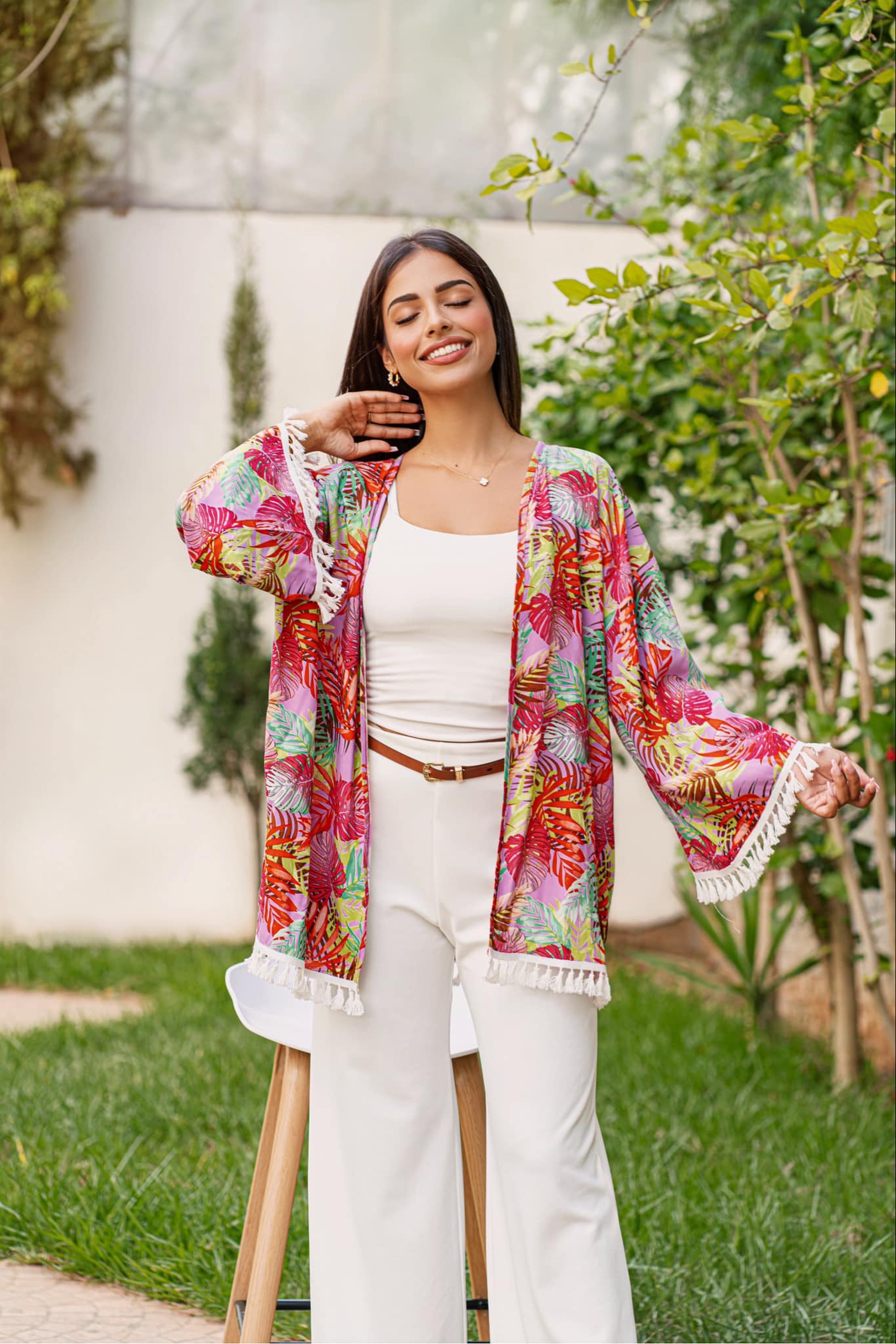 KIMONO TROPICAL ROSE